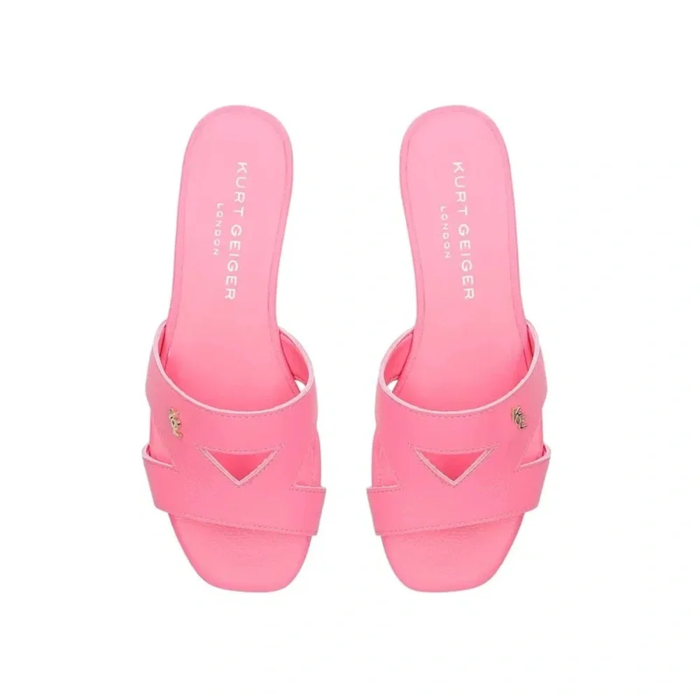 KURT GEIGER LONDON Odina Cut-out Leather Slides